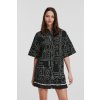 KOŠEĽA KARL LAGERFELD PRINTED LINEN SS BLOUSE BLACK/WHITE SQUARE KARL