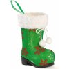 Zelená topánka s vločkami, 15 cm
