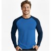 NANO SILVER tričko Classic Combi s dlhým rukávom kráľovská modrá/tmavo modrá - 3XL