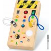 DREVENÁ SENZORICKÁ MANIPULAČNÁ TABUĽA S VYPÍNAČOM SVETLA MONTESSORI LED
