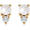 Náušnice Célamare: žlté zlato, perly, zirkóny - B-K-K0522-00067-585-Z SAVICKI