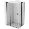 Mexen, Mexen Mist L Duo výklopný sprchový kút 110 x 90 cm, priehľadný, čierny - 8A4L-110-090-70-00