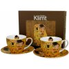 Duo Porcelánová šálka s podšálkou Klimt The Kiss 2 x 250 ml