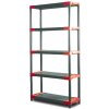 REGÁL PLASTOVÝ Jupiter-5 180x60x46 PVC červený/zelený Povrchová úprava: Červená Wamar Sosenka