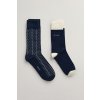 PONOŽKY GANT HERRINGBONE PATTERN SOCKS 2-PACK modrá 43/45