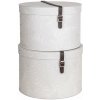 Krémovobiele kartónové úložné boxy v súprave 2 ks s vekom ø 37,5x25,5 cm Rut Paper Laminate – Bigso
