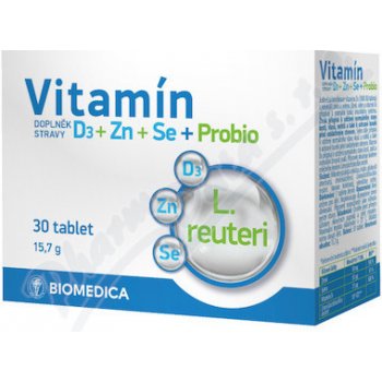 Biomedica Vitamín D3+Zn+Se+Probio 30 tabliet
