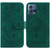 Peňaženkové kožené puzdro Butterfly Rose na Motorola Edge 30 Fusion - Zelená