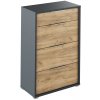 Komoda so šuplíkmi, grafit/dub artisan, RIOMA NEW TYP 22