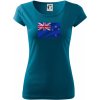 Nový Zéland fotka vlajky - Pure dámske tričko - L ( Petrolejová )