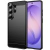 Techsuit - Carbon Silicone puzdro s karbónovým vzorom pre Samsung Galaxy S26 Ultra - čierne