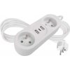 EMOS Predlžovací kábel 1,4 m / 2 zásuvky+2×USB-A+1×USB-C / biely / PVC / 1,5 mm2