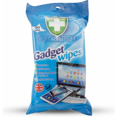 Green Shield Gadget Wipes na obrazovky, laptopy, telefony vlhčené ubrousky 50 ks