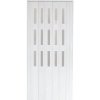 Zhrňovacie dvere Gama biele sklo 87x215 cm