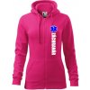Nápis Záchranár + hviezda - Mikina dámska trendy zipper s kapucňou - L ( Purpurová )