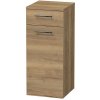 INTEDOOR Nízka skriňa BEE, úchyt chróm, 1 zásuvka, kôš, š. 35 cm, dub Halifax