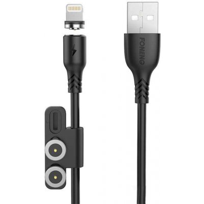 Foneng X62 3v1 magnetický USB na USB-C / Lightning / Micro USB , 2,4 A, 1m, bílý