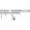 Chrómová dvojradová garniža biely PARIS 19mm Dĺžka: 400cm, Typ uchytenia: Držiak dvojitý modern, Typ príslušenstva: Bez príslušenstva