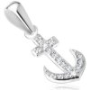 Šperky eshop - Číra zirkónová kotva, prívesok zo striebra 925 S50.21