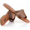 ŠĽAPKY KARL LAGERFELD BRIO SIGNATURE SLIDE TAN LTHR