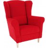 Kreslo ušiak, látka červená, CHARLOT