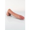 Twisted Beast Dallas Dildo Realistic Tan Large, prémiové silikónové dildo s prísavkou 38,7 x 6,6–7,1 cm