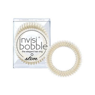 Invisibobble Tenká spirálová gumička do vlasů Invisibobble Slim 3 ks Stay Gold