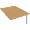 HOBIS Pracovný stôl UNI A, k pozdĺ. reťazeniu, 120x75,5x160 cm, buk/biela