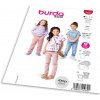 Strih Burda 9205 - Dievčenské košele s vreckami a volánikmi