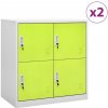vidaXL Uzamykacie skrinky 2 ks bledosivé a zelené 90x45x92,5 cm oceľové