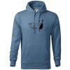 Mačka a gitara WC - Mikina pánska Cape s kapucňou - XL ( Denim )