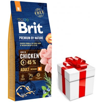 BRIT Premium By Nature Adult M 15kg + prekvapenie pre vášho psa
