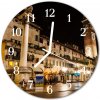 Sklenené hodiny okrúhle Noc mesta fi 30 cm