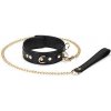 Liebe Seele Dark Secret Collar & Leash (Black), sexy kožený obojok s vodítkom