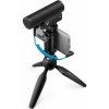 SEN Sennheiser MKE 400 Mobile Kit - kondenzátorový, superkardioidný mikrofón s nízkopriepustným filtrom so statívom Manfrotto