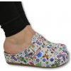 Dámske farebné klinové šľapky FLOWERS