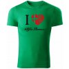 T-ričko I Love Alfa Romeo pánske tričko Farba trička: Trávová zelená, Farba potlače: Čierna, Veľkosť: L
