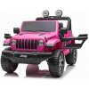 JOKO Elektrické autíčko JEEP Wrangler Rubicon 4x4, penové kolesá, kožené sedadlo, FM rádio, ružové