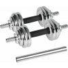 Rebel Active Chromované, nastavitelné litinové činky v přepravním pouzdře s tyčí, sada 15 kg REBEL ACTIVE