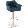 Design-Shop Barová stolička Damas E1 - látka, nerezový rám - Modrá