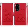 Peňaženkové kožené puzdro Cute Cats na Honor 200 Pro 5G - Červená