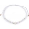 Náramok shamballa srdce a brúsené korálky s AB efektom - 1 ks 9 biela