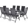 Livarno home Hliníkový rozkladací záhradný stôl Houston/Toronto + Hliníkové kreslo Houston, 8 kusov (800012177)
