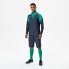 KIPSTA Futbalová mikina VIRALTO CLUB 1/2 zips sivo-zelená S