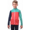 SENSOR COOLMAX THERMO detská mikina celozips korál/sea green/deep blue Veľkosť: 150