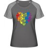 MyMate Predĺžené Tričko MY120 - Dúhové srdce Pride - Grey Solid / Heather Grey - XXL - Dámske
