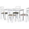 Jedálenský set z masívneho dreva so 4 stoličkami,120 x 75 x 75 cm, biely
