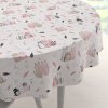 Biante Detský bavlnený okrúhly obrus Sandra SA-654 Mačací svet ružovo-hnedý na bielom Ø 60 cm