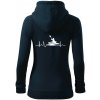 EKG kajak - Mikina dámska trendy zipper s kapucňou - 2XL ( Tmavomodrá (takmer čierna) )