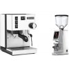 Rancilio Silvia E, white + Eureka Atom W 75, chrome